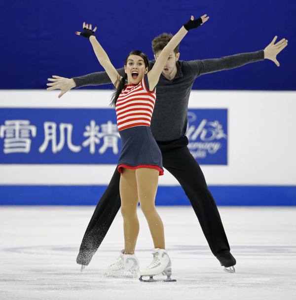 Valentina Marchei e Ondrej Hotarek in azione ai Mondiali di Shanghai: per loro 11 posto finale